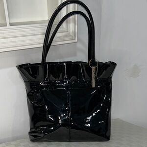 Goldenbleu Black Patent Tote Bag